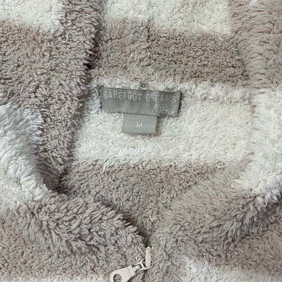 Barefoot Dreams for Rinka Bamboo Chic Cream/Tan Striped Sweater M - Picture 4 of 7